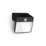 Aplique exterior solar Philips Yarixa LED negro IP44 vista frontal