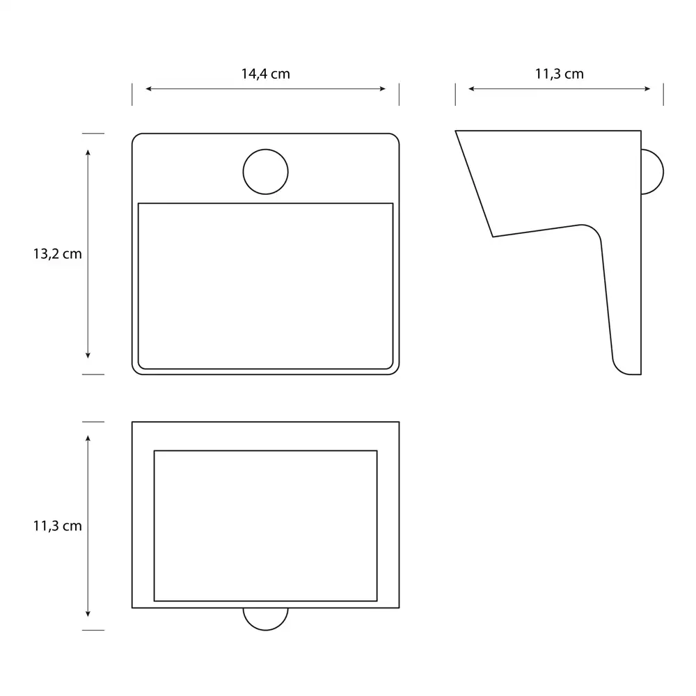 Aplique Philips Yarixa LED solar negro IP44 con medidas técnicas y dimensiones