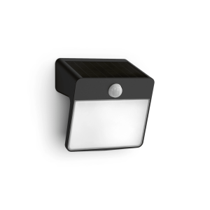 Aplique Yarixa LED 1×2,2W 2700K Solar con Sensor Negro IP44 – Philips - Imagen 1