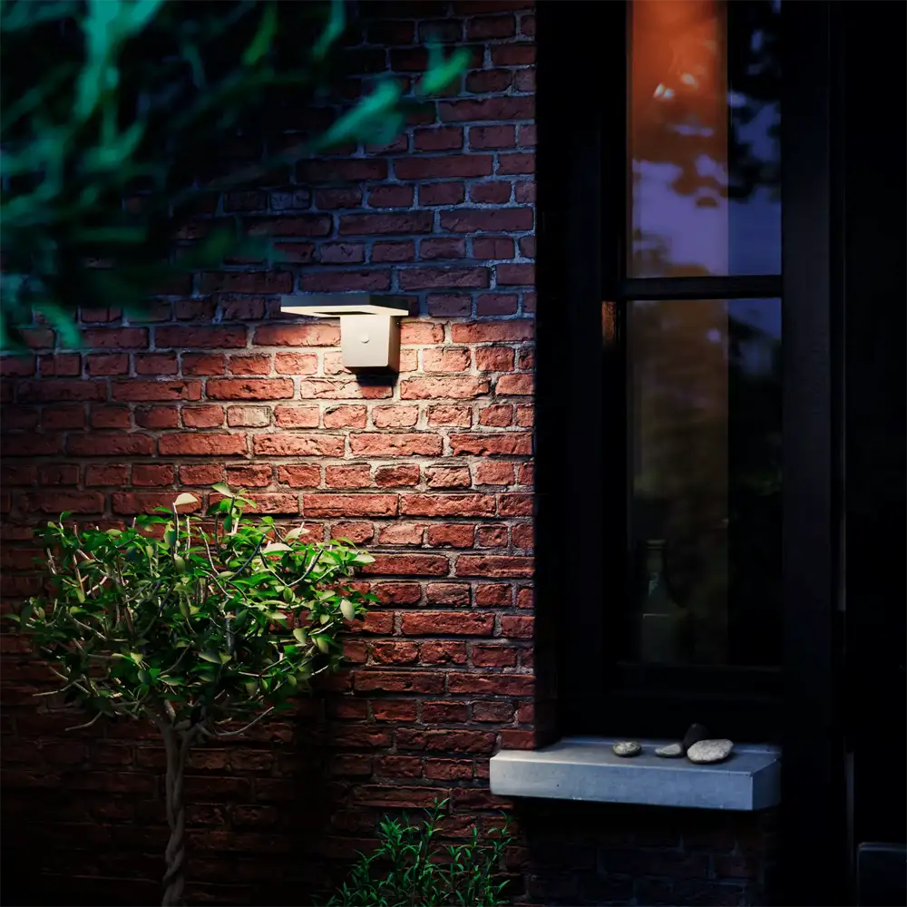 tiendas deco aplique zonal c led 1 x 13w 3000k solar con sensor ultra eficiente negro ip44 philips 5