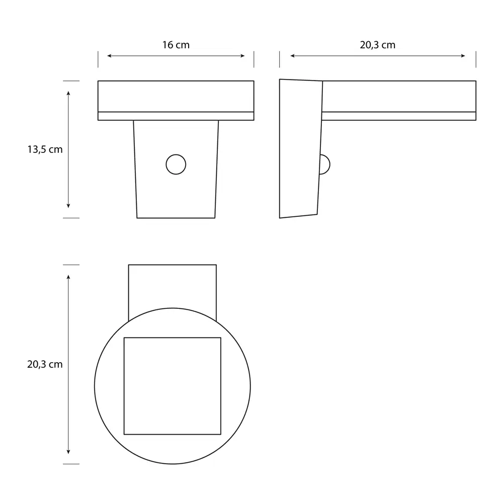 tiendas deco aplique zonal r led 1 x 13w 3000k solar con sensor ultra eficiente negro ip44 philips 4