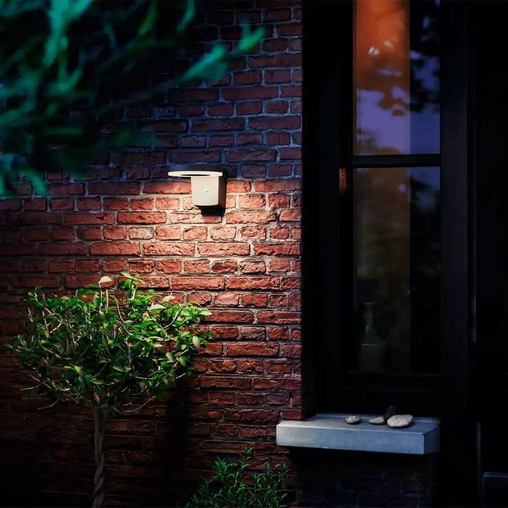 tiendas deco aplique zonal r led 1 x 13w 3000k solar con sensor ultra eficiente negro ip44 philips 5