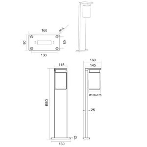Baliza ARDILA 65cm Madera con Sensor Oscuridad E27 40W IP44 - TRIO Lighting - Imagen 5
