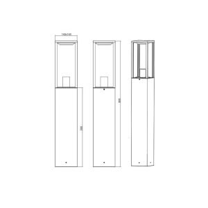 Baliza exterior GARONNE 80cm E27 60W IP44 - TRIO Lighting - Imagen 3