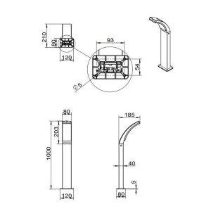 Baliza LED BEJA 60cm 12.5W 1650lm 4000K IP44 Antracita - TRIO Lighting - Imagen 3