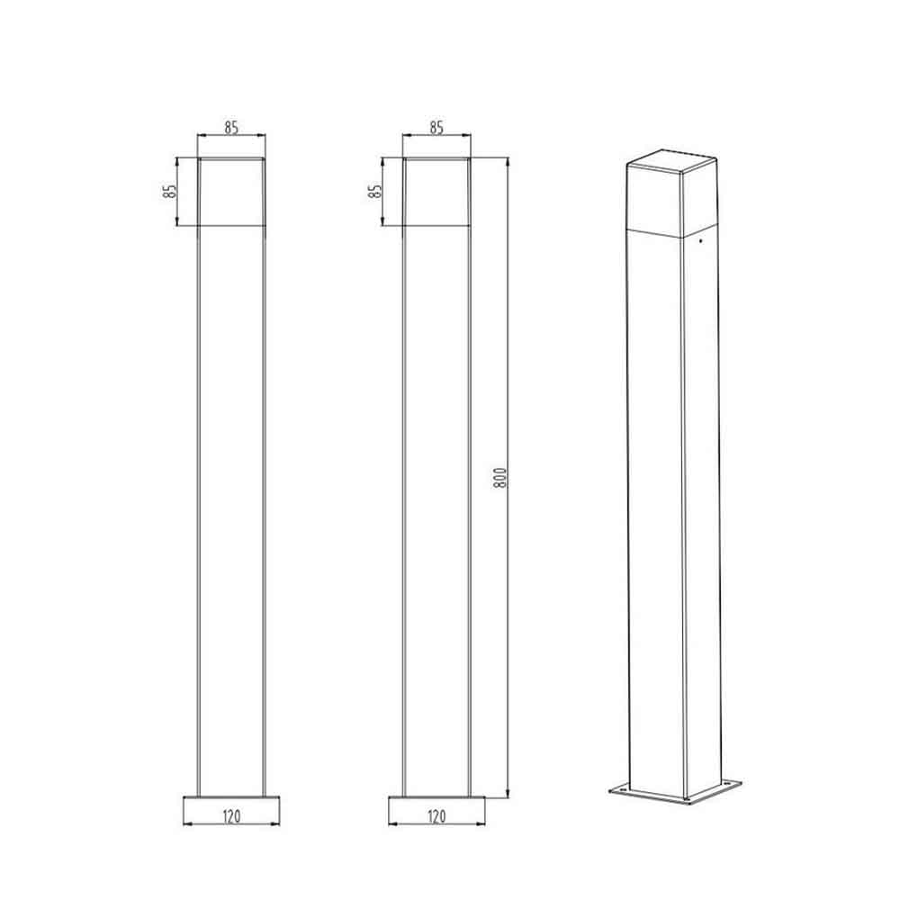 Baliza LED Hudson 80 cm 3.5W 320 lm 3000K IP44 para exterior Trio Lighting