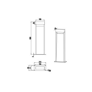 Baliza LED SALMON 60cm 11W 1200lm 3000K IP44 Efecto Madera - TRIO Lighting - Imagen 5