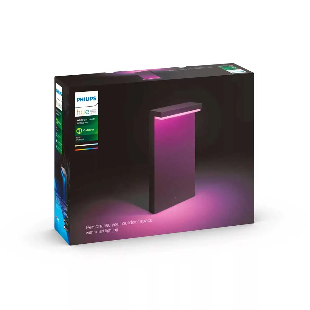 Baliza Nyro Philips Hue negro con caja original del producto.