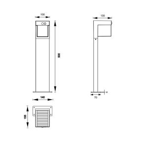 Baliza Solar LED COLOMBO 50cm 5.5W 650lm 4000K IP44 con Sensor - TRIO Lighting - Imagen 4