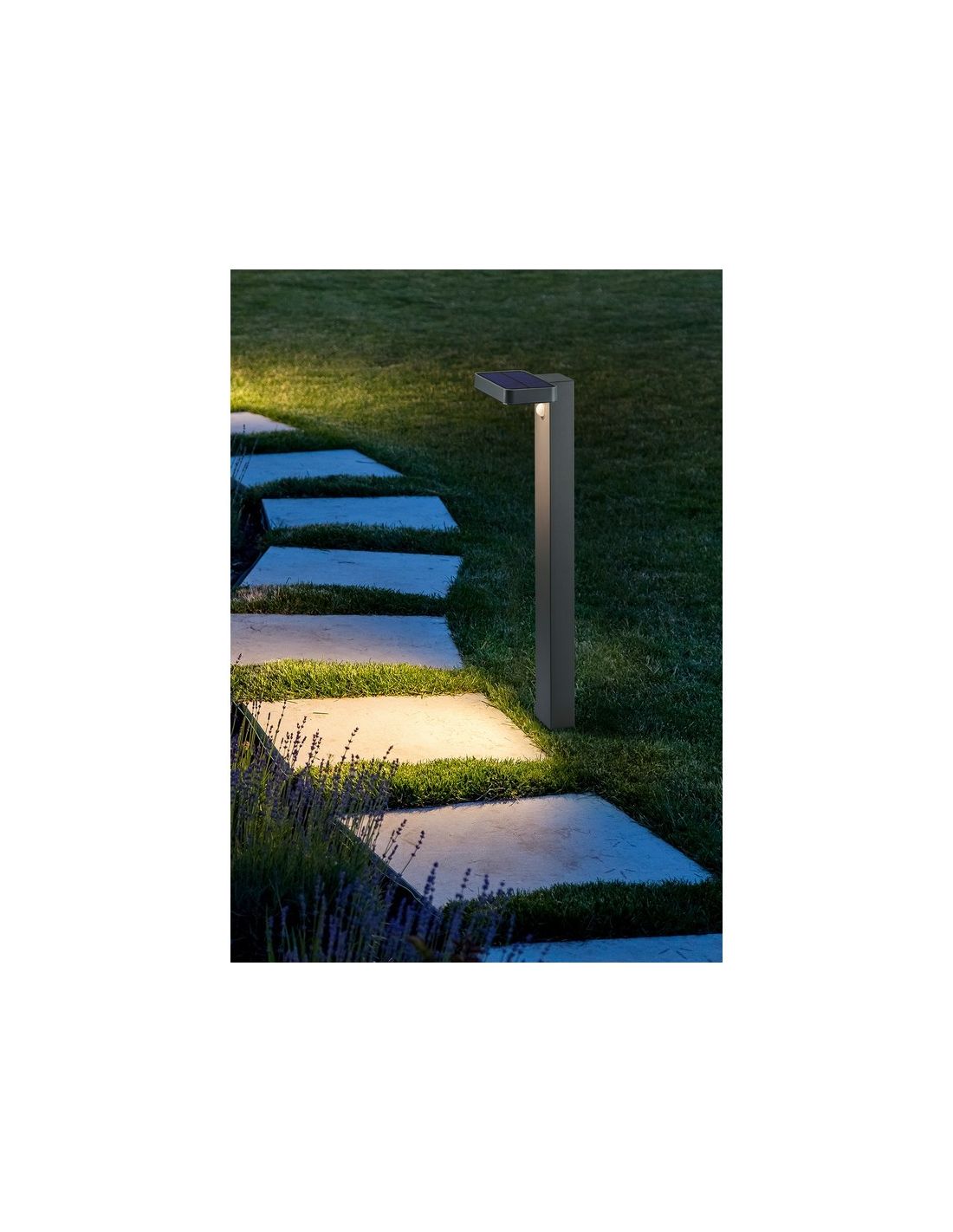 Baliza solar LED Esquel 4.5W iluminación camino jardín encendida