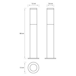 Baliza Utrech G Antracita Sin Bombilla IP44 – Philips - Imagen 3