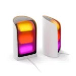 Detalle del efecto de luz en degradado del bañador Play Wall Washer 2 Philips Hue blanco.