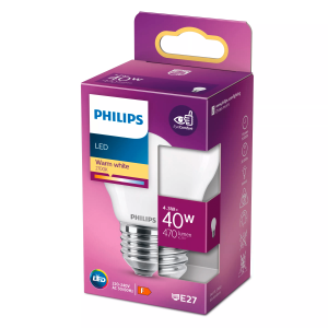 Bombilla Esférica LED 40W Equivalente E27 2700K Mate No Regulable – Philips - Imagen 2