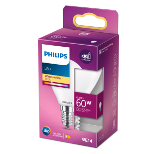 Bombilla Esférica LED 60W Equivalente E14 2700K Mate No Regulable – Philips - Imagen 2