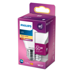 Bombilla Esférica LED 60W Equivalente E27 2700K Luz Cálida Mate No Regulable – Philips - Imagen 2
