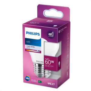 Bombilla Esférica LED 60W Equivalente E27 4000K Luz Fría Mate No Regulable – Philips - Imagen 2