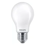Bombilla estándar LED Philips 100W equivalente E27 2700K luz cálida mate no regulable vista frontal.