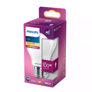 Bombilla Estándar LED 100W Equivalente E27 2700K Luz Cálida Mate No Regulable – Philips - Imagen 2