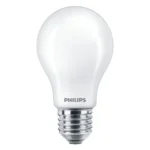 Bombilla estándar LED Philips 100W equivalente E27 4000K luz fría mate no regulable vista frontal.