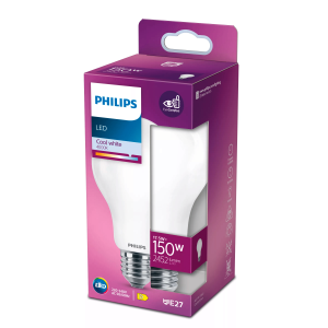 Bombilla Estándar LED 150W Equivalente A67 E27 4000K Luz Fría Mate No Regulable – Philips - Imagen 2
