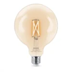 Bombilla globo G125 Philips WiZ E27 7W luz regulable 2700K-6500K acabado claro.