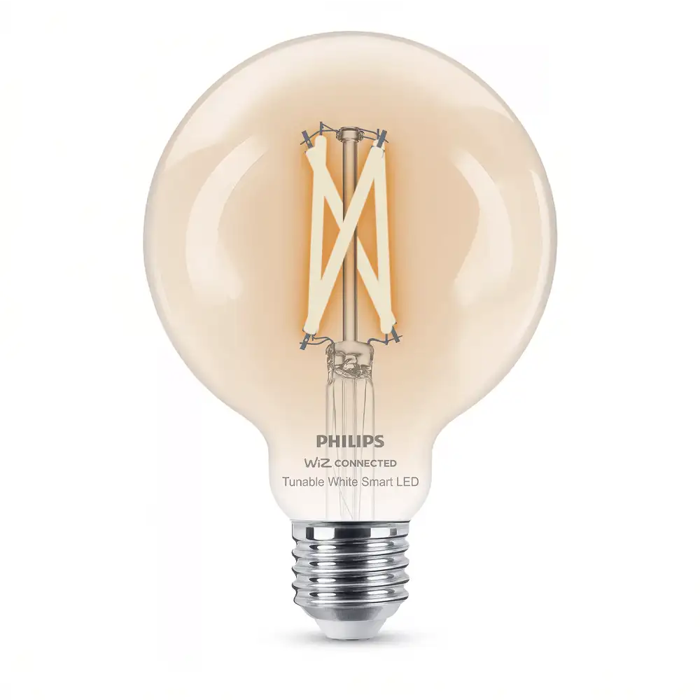 Bombilla globo G95 Philips WiZ E27 7W blanco regulable 2700K-6500K cristal claro.