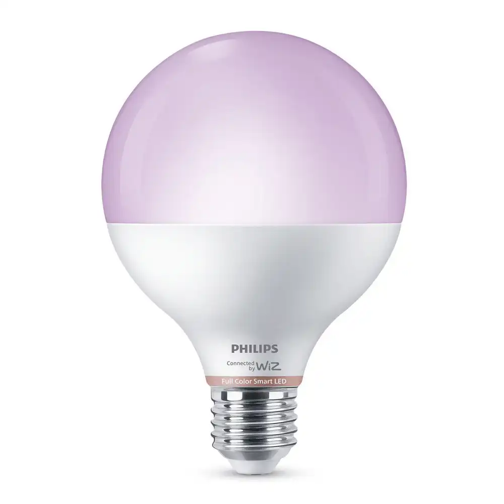Bombilla globo G95 Philips WiZ E27 11W RGB regulable 2200K-6500K acabado mate.