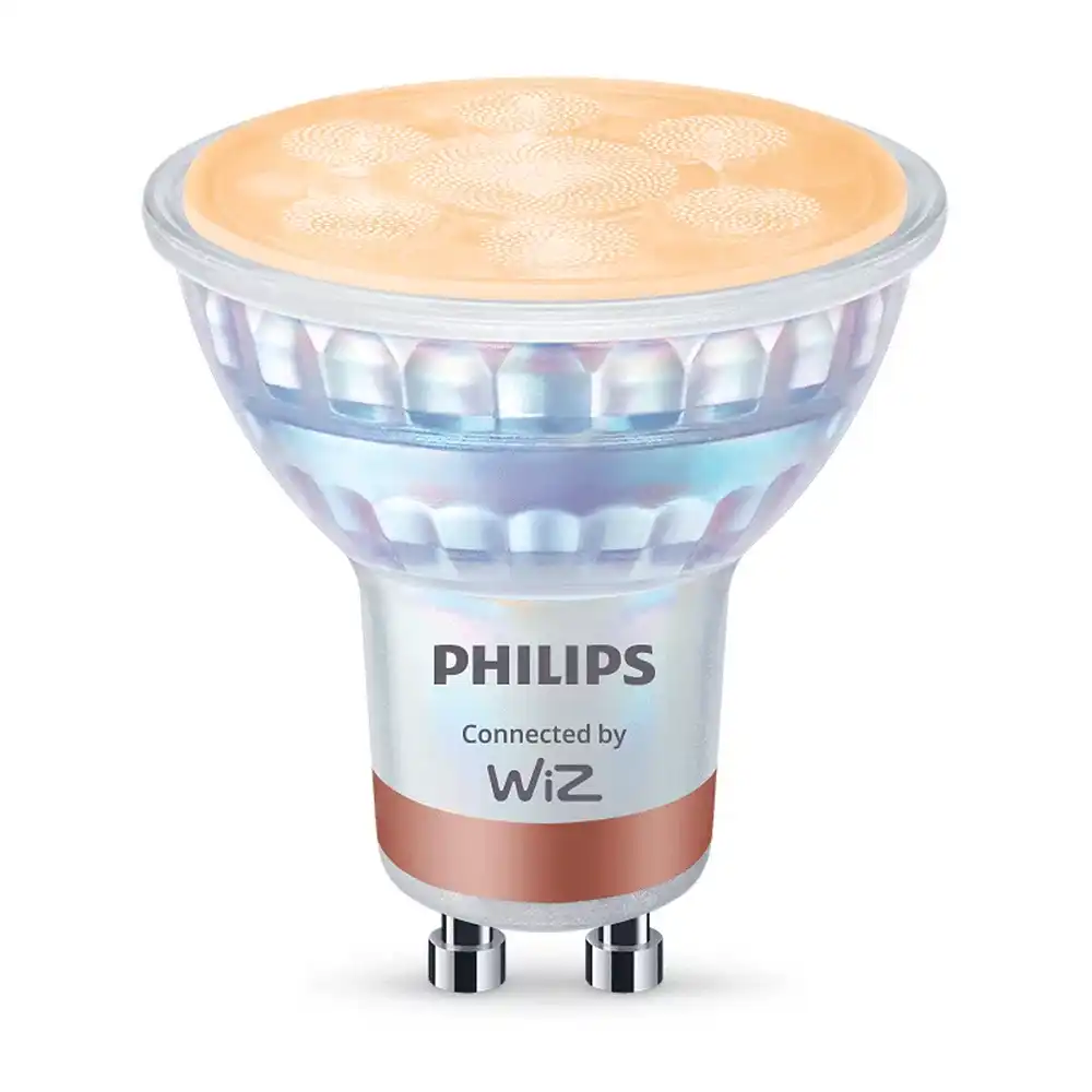Bombilla LED GU10 Philips WiZ 4,7W luz blanca regulable 2700K-6500K.