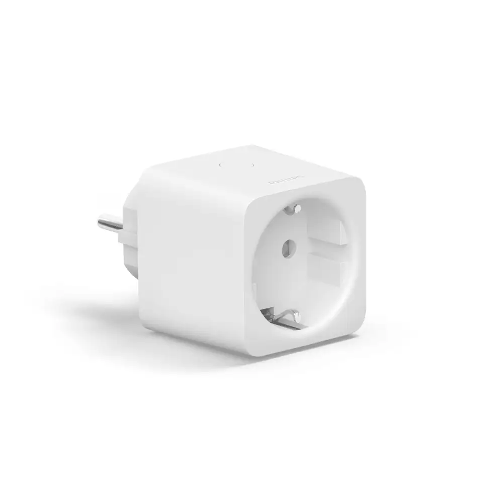 Vista frontal del enchufe inteligente Smart Plug compatible con Philips Hue.