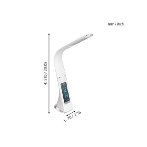 Flexo de Mesa LED COGNOLI Blanco con Reloj Táctil 5000K 3,2W IP20 – Eglo - Imagen 4