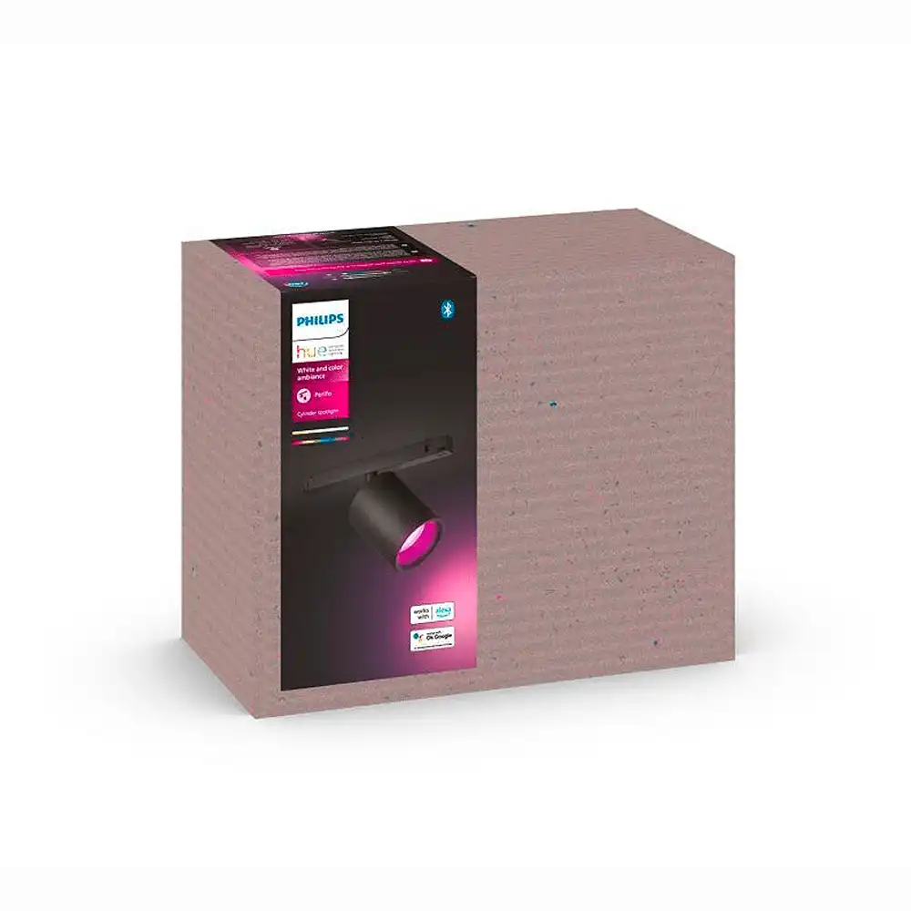 Foco de carril cilíndrico Perifo Philips Hue negro White and Color con caja original.