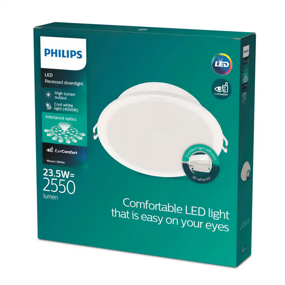 Foco empotrable Meson 200 LED 23,5W 4000K blanco Philips con caja original.