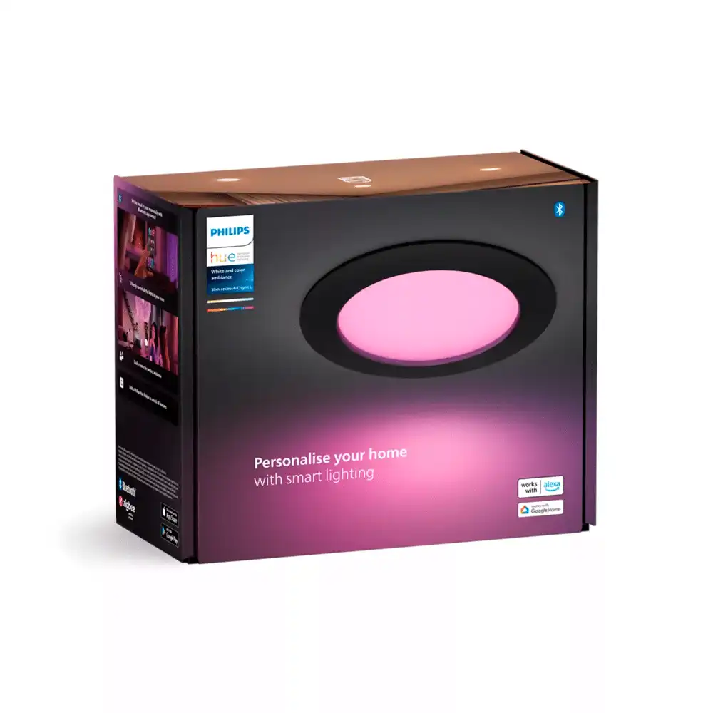 Foco empotrado Downlight Slim G Philips Hue negro White & Color Ambiance IP44 con caja original.