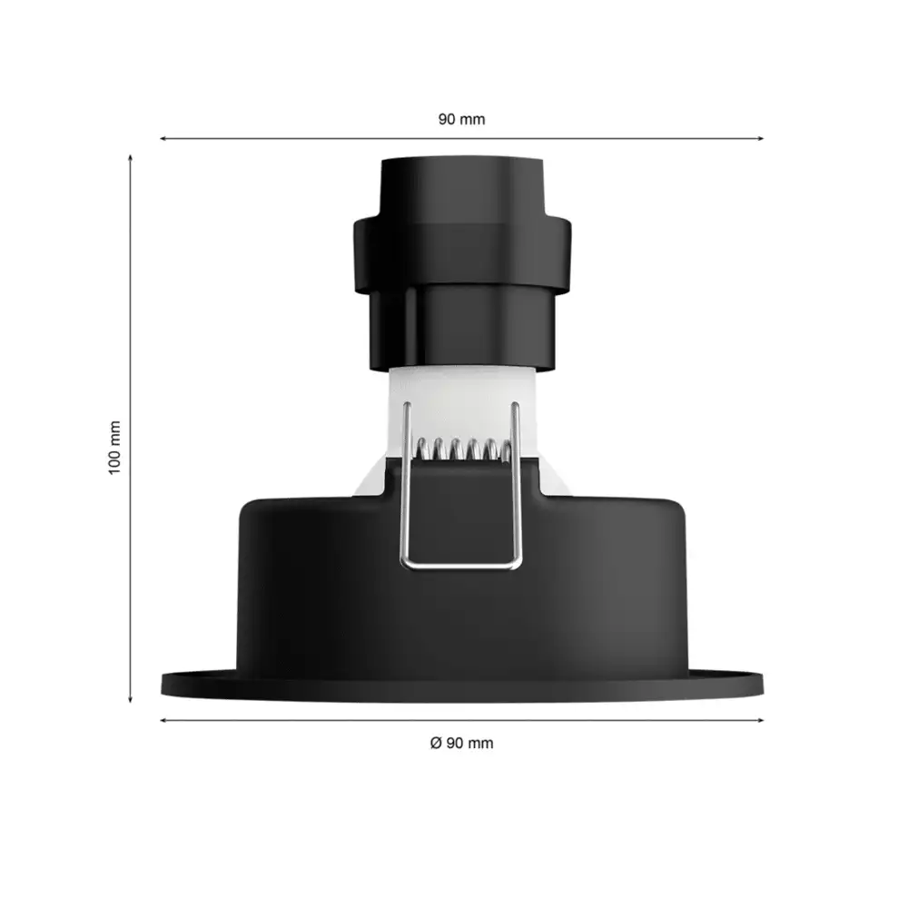 Foco empotrado Milliskin R Philips Hue LED 4.2W níquel White Ambience vista frontal con medidas.