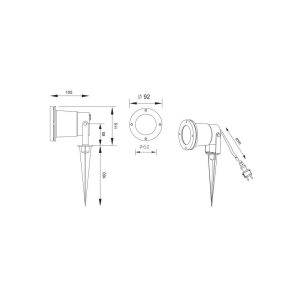 Foco exterior UBANGI con Pincho GU10 28W IP65 Antracita - TRIO Lighting - Imagen 3