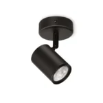 Foco LED Imageo 5W Philips WiZ negro vista lateral.