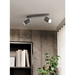Foco Lineal Orientable RECISO-E Negro 2 Luces para Bombilla GU10 Interior IP20 – Eglo - Imagen 2