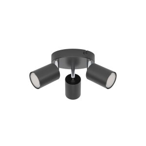 Foco Redondo Orientable RECISO-E Negro 3 Luces para Bombilla GU10 Interior IP20 – Eglo - Imagen 1