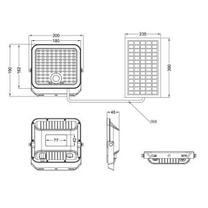Foco Solar LED ACORA 18W 2600lm 4000K IP65 con Sensor - TRIO Lighting - Imagen 6