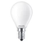 Bombilla LED Philips E14 40W luz cálida vista frontal.