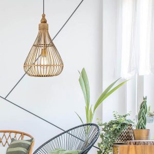 Lámpara Colgante Amsfield de Madera con Pantalla en Forma de Gota – Eglo - Imagen 2