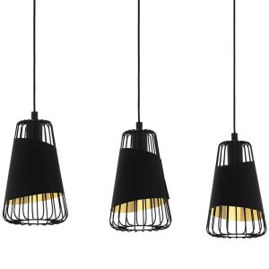 Lámpara Colgante AUSTELL Moderna Negra y Dorada 3xE27 IP20 – Eglo - Imagen 4