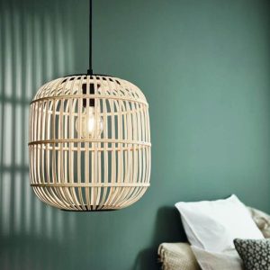 Lámpara Colgante BORDESLEY de Madera Natural 1xE27 IP20 – Eglo - Imagen 2