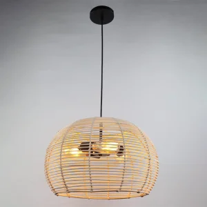 Lámpara Colgante de Mimbre 50 cm 3 Luces E27 IP20 Interior – Campiluz - Imagen 1