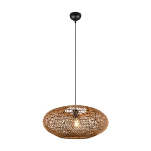 Lámpara Colgante de Mimbre Ovalada 50 cm 1 Luz E27 IP20 Interior – Campiluz - Imagen 1