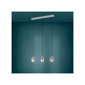 Lámpara Colgante de Techo ALBARINO de Cristal Negro Cromo 3xE27 IP20 – Eglo - Imagen 2