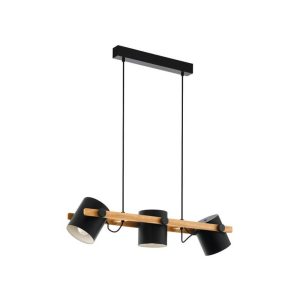 Lámpara Colgante de Techo Nórdica HORNWOOD de Madera y Metal 3xE27 IP20 – Eglo - Imagen 1
