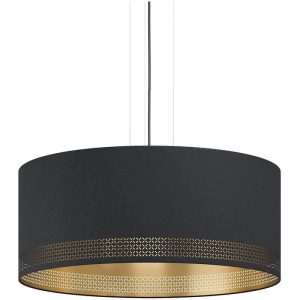 Lámpara Colgante ESTEPERRA Negra con Interior Dorado Ø53 cm 3xE27 IP20 – Eglo - Imagen 3