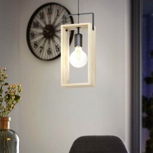 Lámpara Colgante FAMBOROUGH de Madera Vintage 1xE27 IP20 – Eglo - Imagen 2