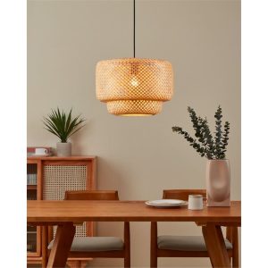 Lámpara Colgante HETTONLE Natural de Ratán Ø42 cm 1xE27 IP20 – Eglo - Imagen 4